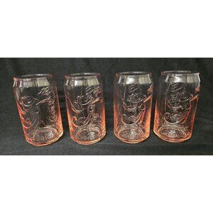 4 Coca-Cola Rio 2016 Embossed Pink Glasses Collectibles Coke
